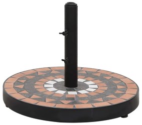vidaXL Base p/ guarda-sol redonda 12 kg terracota e branco