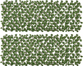 Outsunny Vedação Artificial Rolo 2x1 m 2 Peças Privacidade Jardim Extensível Proteção UV Resistente Verde | Aosom Portugal