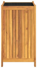 Vaso/floreira de jardim com forro 42x42x75 cm acácia maciça