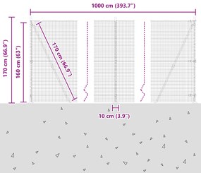 Cerca de Arame Soldado com 7 Postes Flangeados Cinzentos 1,6x10 m Aço