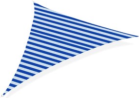 Outsunny Vela de Sombra Triangular de HDPE Proteção UV Aneis em Forma de D e Cordas para Jardim Pátio Piscina 5x5x5 m Azul e Branco | Aosom Portugal