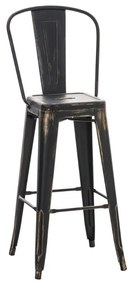 Banco de bar Aiden em metal 44 x 115 x 52 cm Preto + Dourado