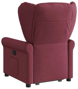Poltrona reclinável elevatória tecido vermelho tinto