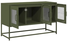 Móvel de TV 100,5x39x60,5 cm aço laminado a frio verde-azeitona