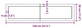 Prateleira de parede 120x30x(2-6) cm carvalho tratado castanho
