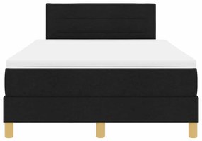 Cama Box Spring com Colchão &amp; LED Preta 120x190 cm Tecido