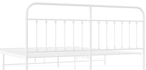 Estrutura de cama com cabeceira 193x203 cm metal branco