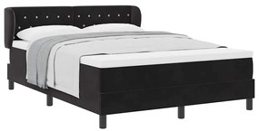 Cama Box com Colchão vidaXL Preto 140x200 cm Veludo