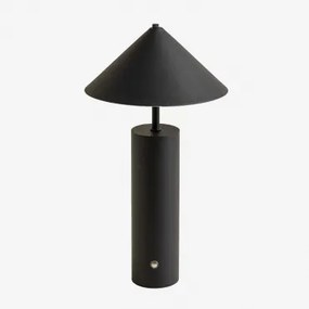 Candeeiro De Mesa Led Sem Fios Em Ferro Mayra Preto - Sklum