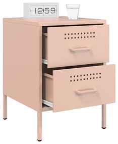 Mesa de cabeceira 36x39x50,5 cm aço rosa