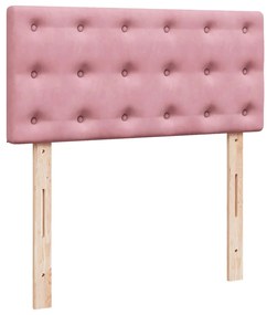 Cama com molas/colchão 100x200 cm veludo rosa