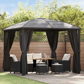 vidaXL Gazebo com cortinas 300x300x265 cm antracite