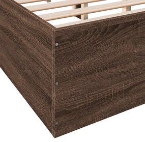 Estrutura de cama 140x200cm derivados madeira carvalho castanho