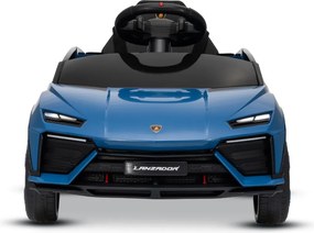 Carro elétrico para crianças Lamborghini Lanzador 12V com licença, bateria de lítio, luzes LED, controle remoto Azul