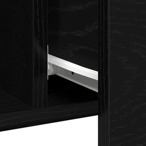 Aparador Preto Carvalho 100x36x60 cm Madeira Sintética
