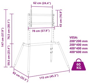 Suporte TV cavalete p/ ecrãs de 37-86" Max VESA 400x600mm 60kg