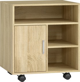 HOMCOM Armário de Escritório para Impressora Multifuncional com Prateleiras e Amplo Espaço de Armazenamento 60x50x65,5 cm Madeira | Aosom Portugal
