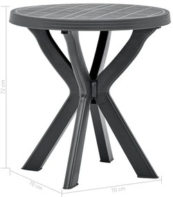 Mesa de bistrô Ø70 cm plástico antracite