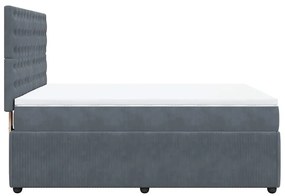 Cama com molas/colchão 160x200 cm veludo cinzento-escuro