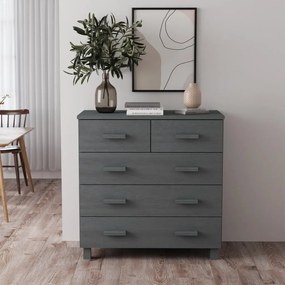 vidaXL Aparador HAMAR 79x40x80 cm pinho maciço cinza-escuro