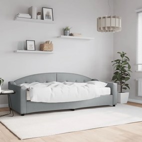 vidaXL Sofá-cama com colchão 80x200 cm tecido cinzento-claro