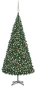 vidaXL Árvore Natal artificial pré-iluminada c/ bolas/LEDs 500cm verde