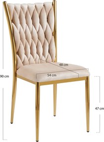 Cadeira Wiwen Golden Veludo - Beige