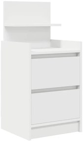 Mesas de cabeceira com 2 gavetas 2 pcs 38x34x80 cm branco
