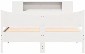Cama sem colchão 140x190 cm madeira de pinho maciça branco