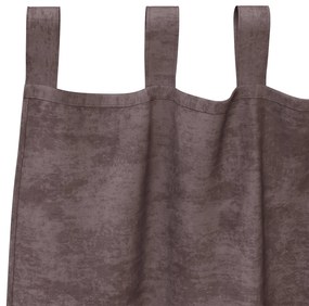 Cortinas de Veludo 2 pcs com Olhais Castanho 140x140 cm