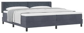 Cama Box com Colchão vidaXL Cinza Escuro 200x200 cm Veludo