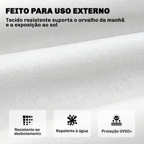 Almofada para espreguiçadeira jardim (NÃO INCLUIDA) com Tiras de Fixação Proteção UV50+ Recuperação Lenta Interior Exterior 198x65x13 cm Creme