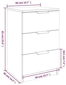 Mesa de cabeceira 40x36x65 cm branco