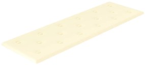 Painel de parede 12 pcs 90x30 cm couro artificial 3,24 m² creme