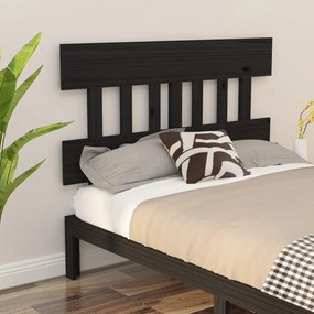 Cabeceira de cama 183,5x3x81 cm pinho maciço preto