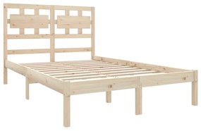 Estrutura de cama dupla pequena 4FT 120x190 cm madeira maciça