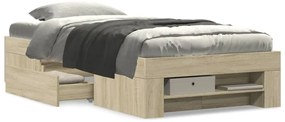 Estrutura cama s/ colchão derivados de madeira carvalho sonoma