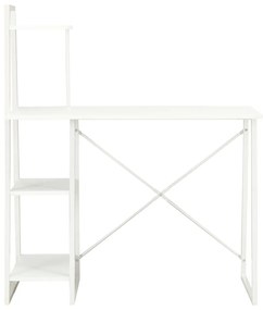 Secretária com unidade de prateleiras 102x50x117 cm branco