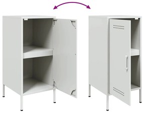 Aparadores 2 pcs 36x39x79 cm aço branco