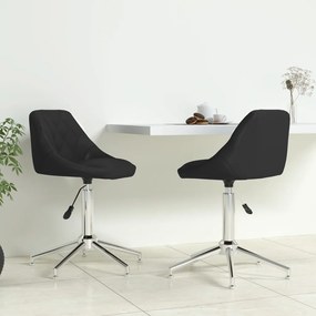 vidaXL Cadeiras de jantar giratórias 2 pcs couro artificial preto