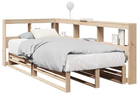 vidaXL Cama com estante sem colchão 100x200 cm pinho maciço
