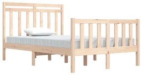 Estrutura de cama dupla pequena 4FT 120x190 cm madeira maciça