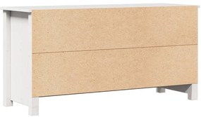 Móvel de TV 103x36,5x52 cm madeira de pinho maciça branco