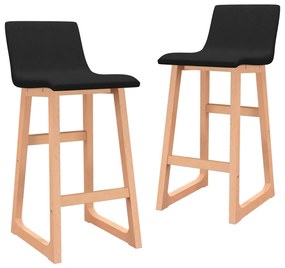 vidaXL Bancos de bar 2 pcs tecido preto
