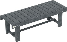 Outsunny Banco de Jardim 2 Lugares Impermeável em Madeira de Abeto 110x38x35 cm Cinza | Aosom Portugal