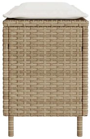 Banco de jardim com almofadão 110x30x40,5 cm vime PE bege