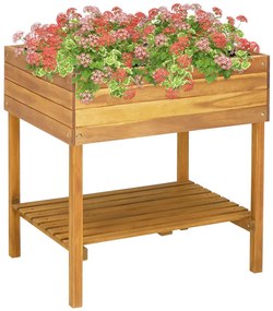Vaso de jardim elevado 78,5x58,5x78,5 cm madeira acácia maciça