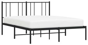 Estrutura de cama com cabeceira 135x190 cm metal preto