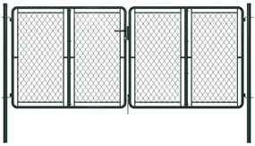 vidaXL Portão de jardim 300x125 cm aço verde