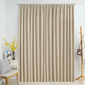 vidaXL Cortina blackout com ganchos 290x245 cm bege